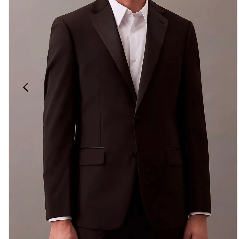 Calvin Klein Slim Fit Infinite Stretch Black Tuxedo Jacket Wool Blend 42S 0809